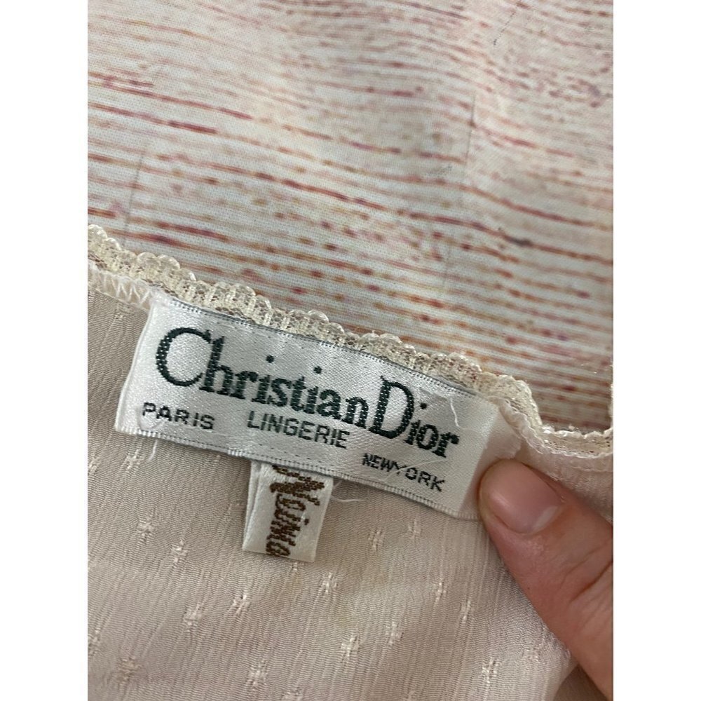 Vintage Christian Dior X Neiman Marcus Lace Trim Night Gown - Medium - Picture 4 of 14
